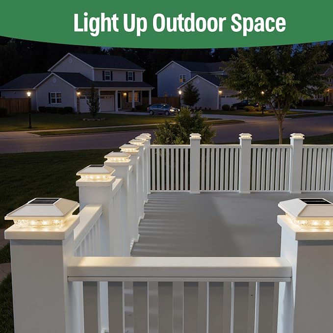 Post Cap Lights 6pack, 4x4 Deck Fence Post Solar Lights Outdoor - Image 6
