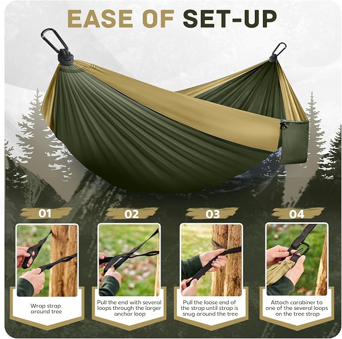 Camping Hammock Lightweight, Portable Hammocks Parachute Hammock - Image 4