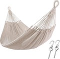 ZEAN Handwoven Hammock by Thick Cotton Rope XL Two Person Hammock by ZEANTZ.