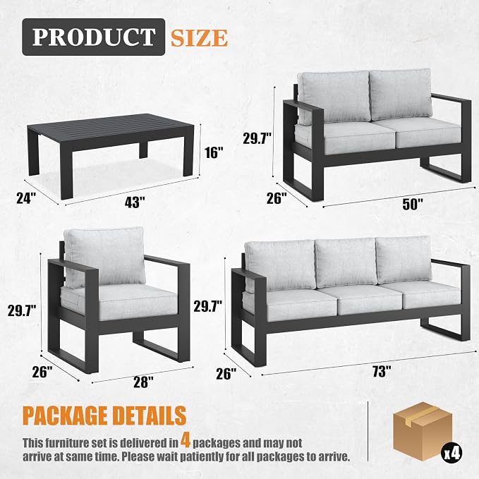 Outdoor Aluminum Furniture Set - Image 7