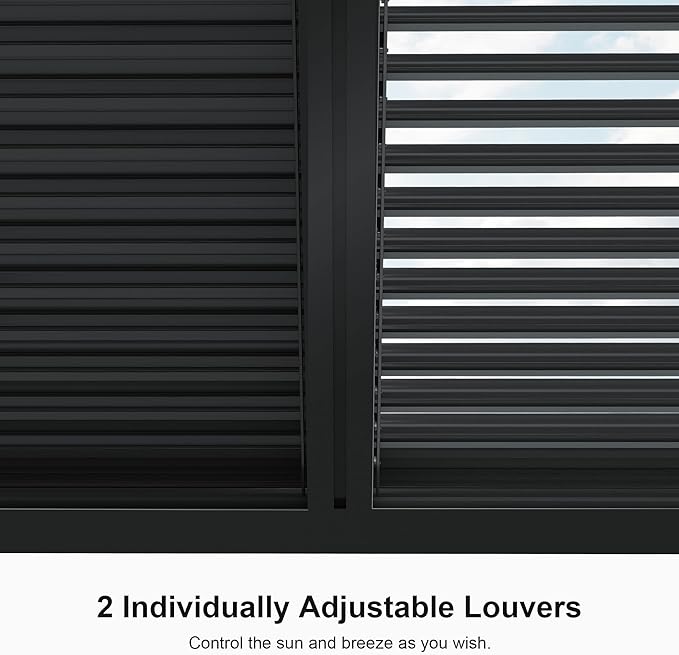 PURPLE LEAF Louvered Pergola 94AS 12' x 12' Outdoor Aluminum Pergola - Image 5