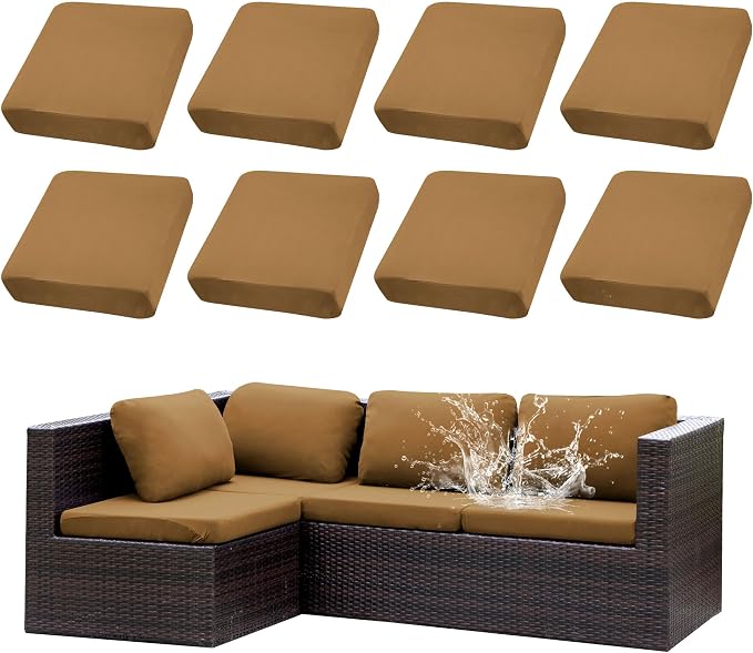Outdoor Cushion Covers Set, Replacement by SUKAIKEQA