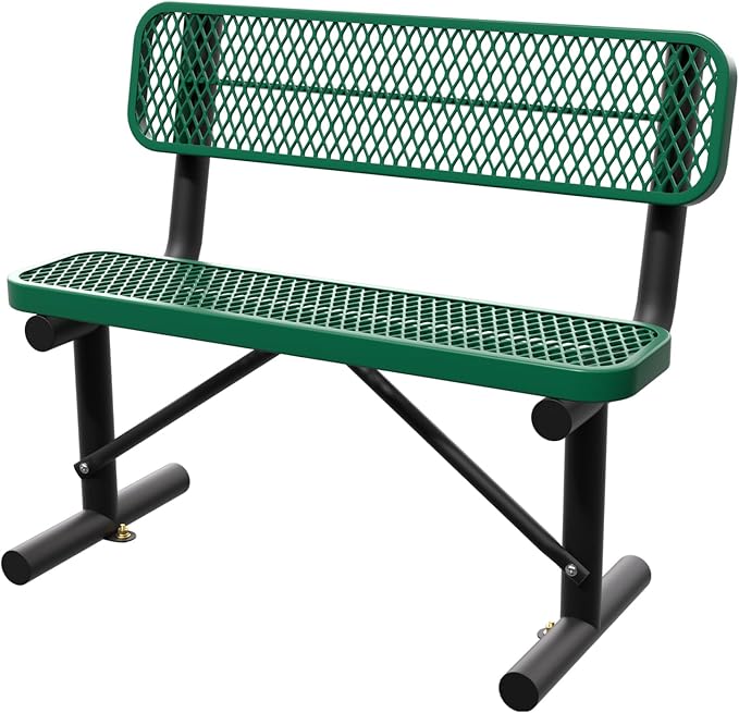 4 Feet Heavy Duty Metal Park Bench by Sunnibety
