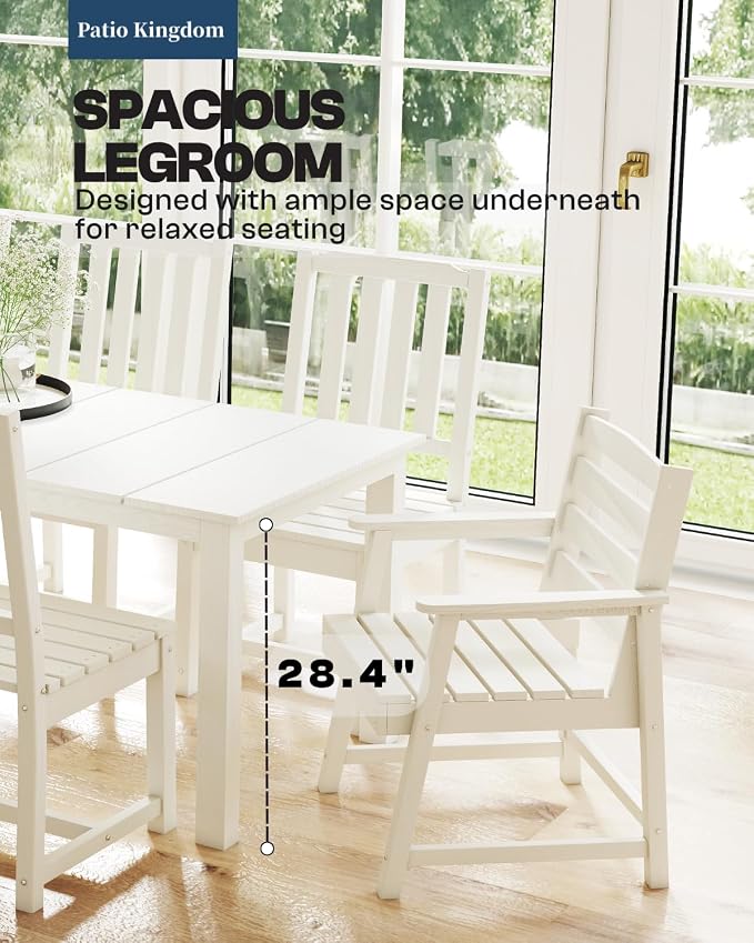7-Piece White Outdoor Dining Set - Image 7