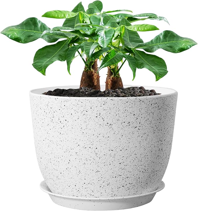 12inch Large Plant Pot, Modern Plastic Planter by UOUZ