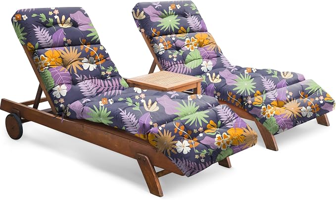 Chaise Lounge Cushions Outdoor Set of 2, 74.4 x 22 x 4.7 Inches Thickened by Tycdiose