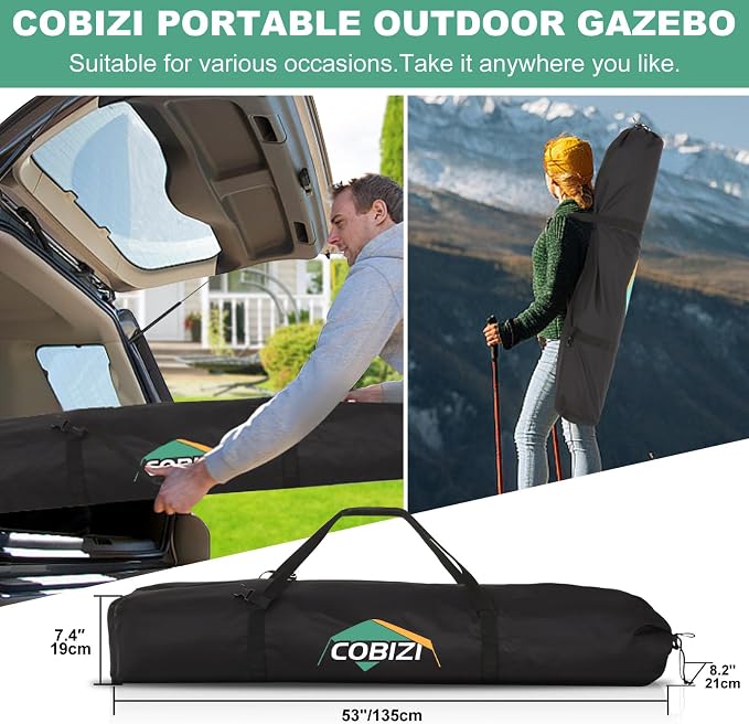 COBIZI 6x6 FT Pop up Gazebo Tent, Screen Tent - Image 5