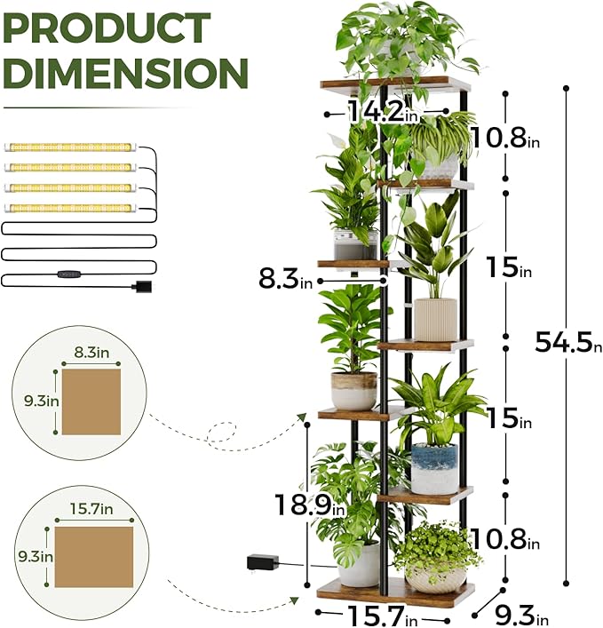 Bamworld Plant Stand with Grow Light - Image 3