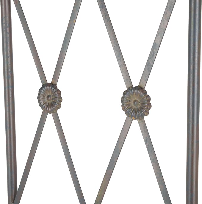 SAFAVIEH Outdoor Collection Atticus Black Rust Lattice Wrought Iron Arch Garden - Image 8