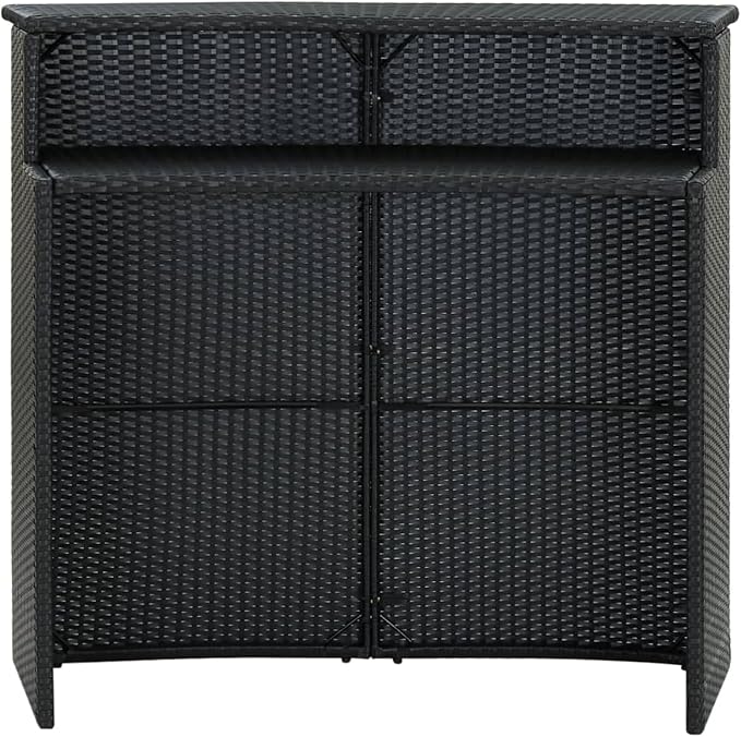Bar Table for Outdoors Black 120 x 55 x 110 cm Polyrattan, Bar Table, Square - Image 3