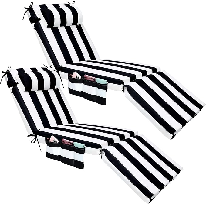 RattanView 2 Pcs Outdoor Chaise Lounge Cushion by RattanView