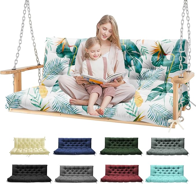 Porch Swing Cushions, Waterproof Patio Swing Cushions by Tycdiose