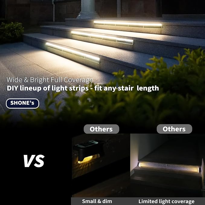 Solar Step Lights for Outside, 33 Focused-Beam High-Brightness LEDs, Waterproof - Image 2