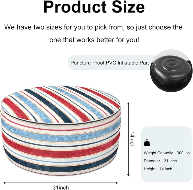 Inflatable Ottoman Stool D31 xH14 - Image 3