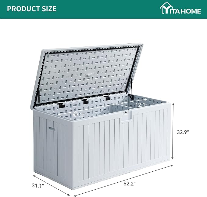 YITAHOME 230 Gallon Double-Wall Deck Box - Image 9