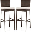 HAPPYGRILL Wicker Patio Barstools Set of 2, Outdoor Rattan Bar Chairs by HAPPYGRILL