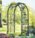 Plow & Hearth Arch Metal Outdoor Garden Arbor | Montebello | 7 Feet Tall | by PlowHearth