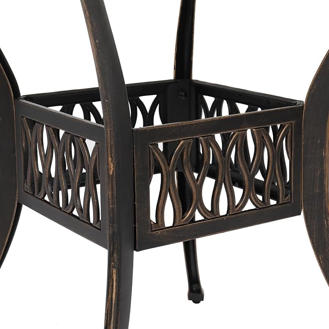 VINGLI 5 Pieces Outdoor Patio Dining Set, Cast Aluminium Patio Furniture Set - Image 4