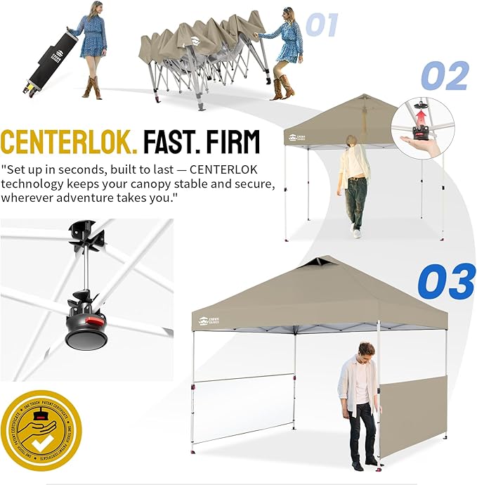 CROWN SHADES 10x10 Pop up Canopy Tent Instant Canopy - Image 3