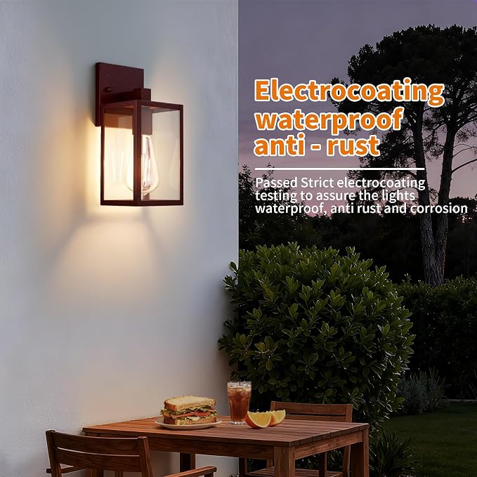 2 Pack Oil Rubbed Bronze Exterior Lighting Fixtures Wall Mount, Outside Front - Image 3