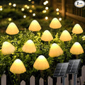 OZS 2PK 32LED 55FT Mushroom Solar Garden Lights Outdoor, Solar String Lights by OZS