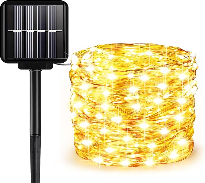 ALENEY Solar String Lights Outdoor, 99 Feet 300 LEDs 8 Modes Solar Fairy Lights by ALENEY