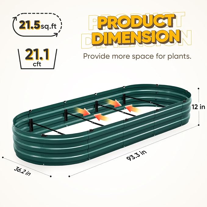 KING BIRD Raised Garden Bed Kit 2025 Upgraded Quick-Setup Galvanized Planter - Image 4