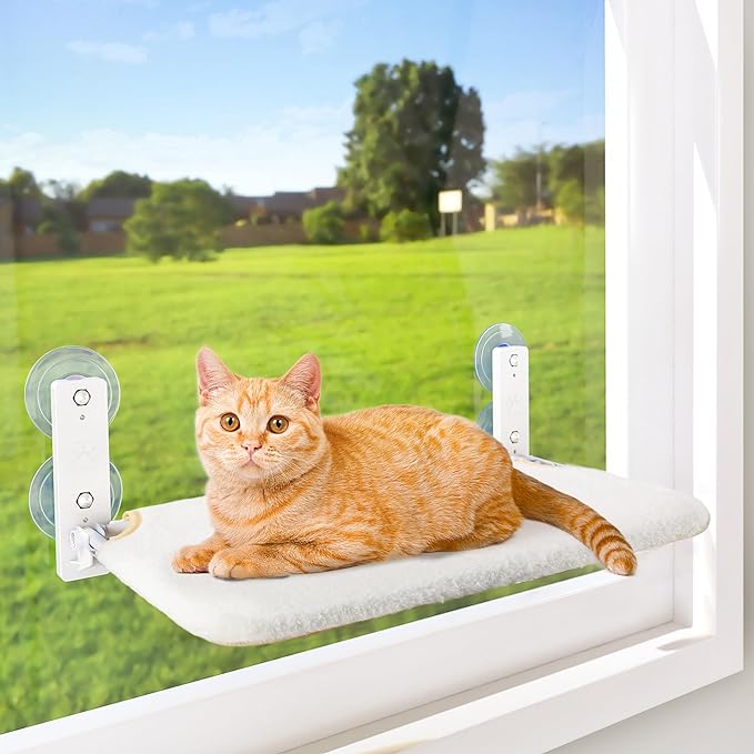 AMOSIJOY Cordless Cat Window Perch, Cat Hammock by AMOSIJOY