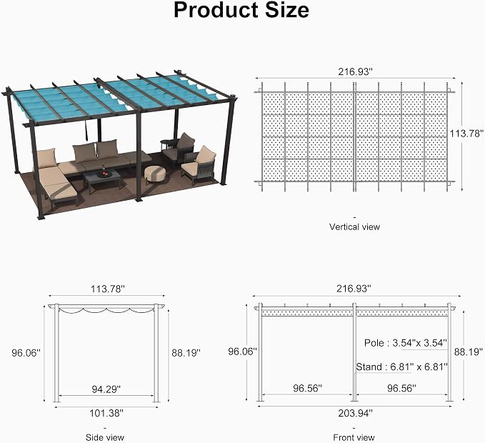 PURPLE LEAF 10' X 18' Outdoor Pergola - Image 7