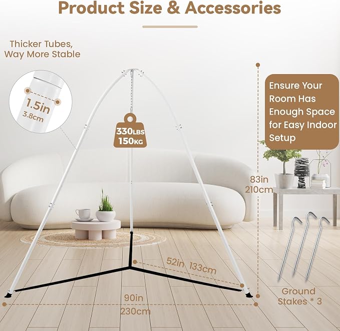 Tripod Hammock Chair Stand for Multi-Use, Heavy-Duty Sensory Swing Stand for - Image 6