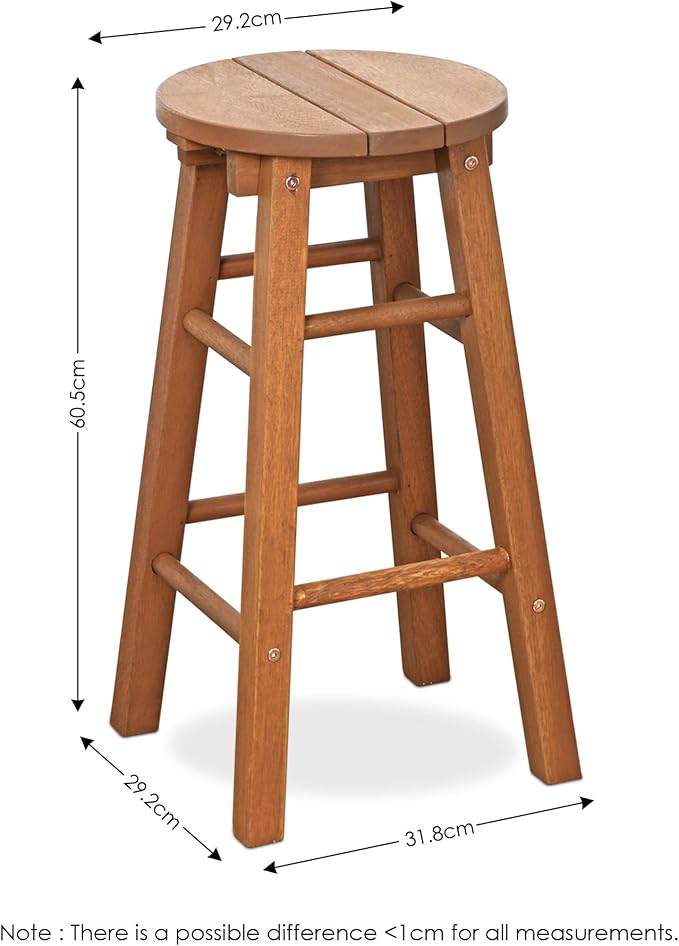 Furinno FG17629 Tioman Outdoor Hardwood Patio Furniture Promo Arch Bar Stool - Image 2