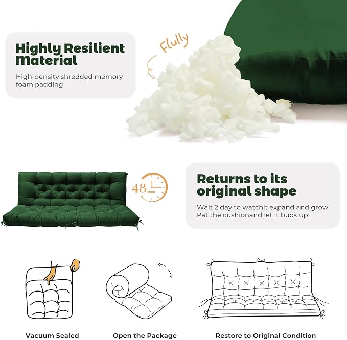 Porch Swing Cushions, Patio Swing Cushions Waterproof - Image 3