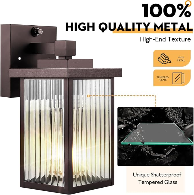 2 Pack Dusk to Dawn Outdoor Lighting, Waterproof Outdoor Porch Light - Image 2