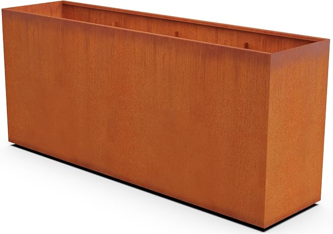 PLANTERCRAFT Corten Steel Planter Rectangle Outdoor Metal Garden Box Heavy Duty by Plantercraft