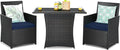 Tangkula 3 Pieces Patio Dining Set, Space-Saving PE Rattan Bistro Set by TANGKULA