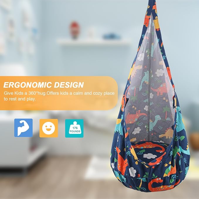 YAERSI Kids Pod Swing Seat, Hammock Chair - Image 3