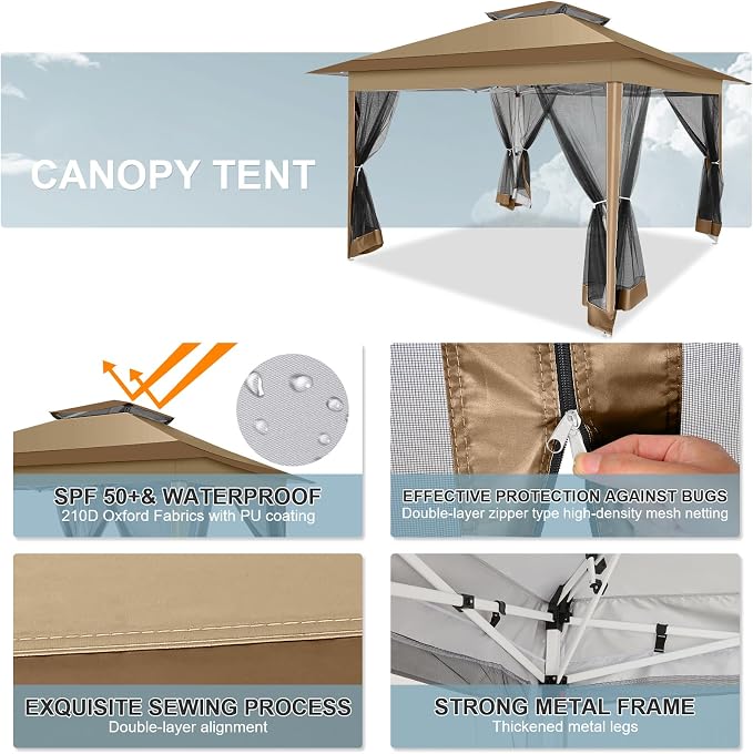 COBIZI 12x12 Pop up Gazebo on Clearance Canopy Tent, carpas para Patio - Image 6