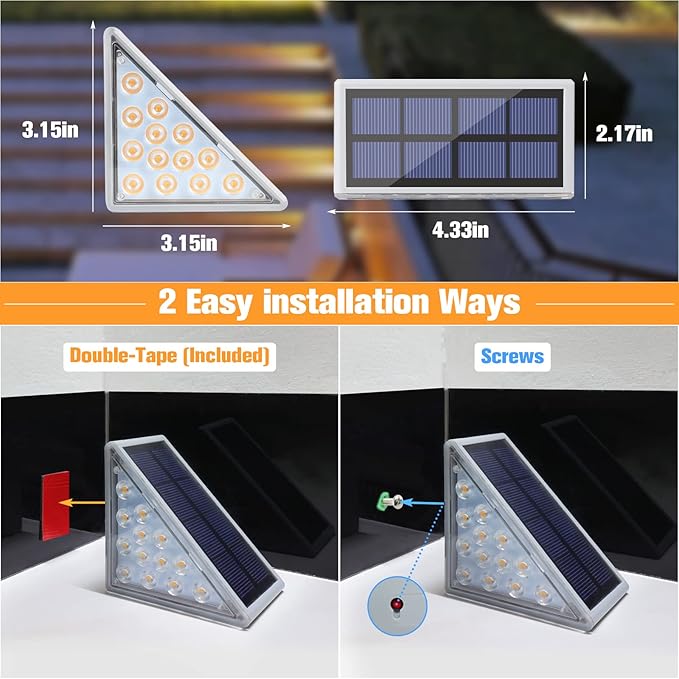 VOLISUN Solar Stair Lights 24 Pack, Solar Step Lights Waterproof IP67, Outdoor - Image 7