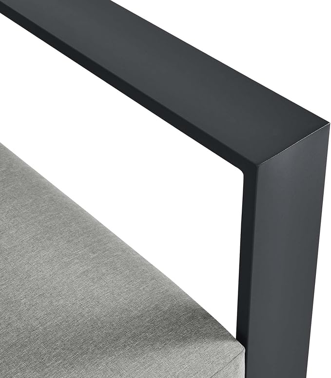 Modway Tahoe Aluminum Modular Right-Facing Outdoor Patio Loveseat Gray - Image 7