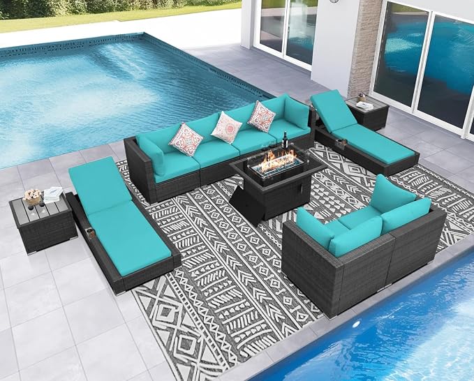 NICESOUL 11 Piece Sectional Patio Set - Image 3