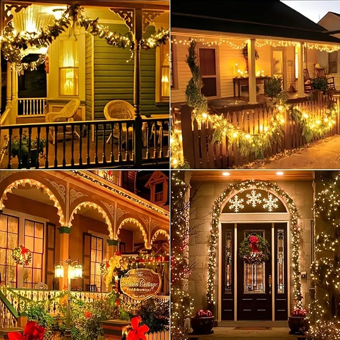 Solar Christmas Lights for Outside 2Pack, Total 66FT 200LED Solar String Lights - Image 4