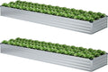 2 Pack 12x2x1FT Galvanized Raised Garden Bed Kit, Outdoor Metal Planter Box by Meberam