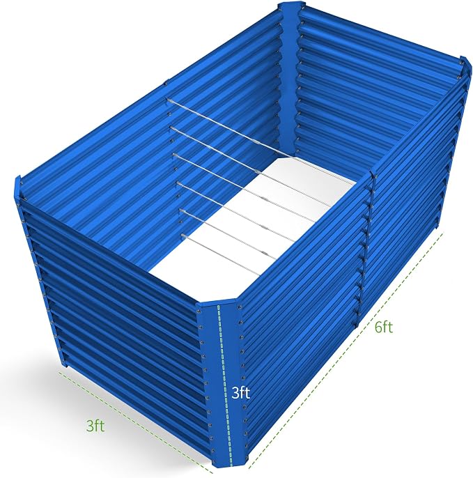 Land Guard 6x3x3ft Rectangular Galvanized Raised Garden Beds, Large-Capacity - Image 2