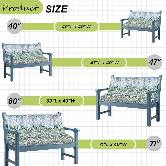 Waterproof Porch Swing Cushion Replacement, 2–3 Seat Swing Seat Cushion - Image 7