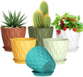 5 inch Plant Pots for Indoor Outdoor Plants, 6 Pack Thick Nursery Pots by Meowell