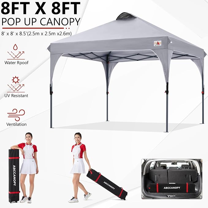 ABCCANOPY Outdoor Pop up Canopy Tent, 8x8 Instant Portable Canopy - Image 2