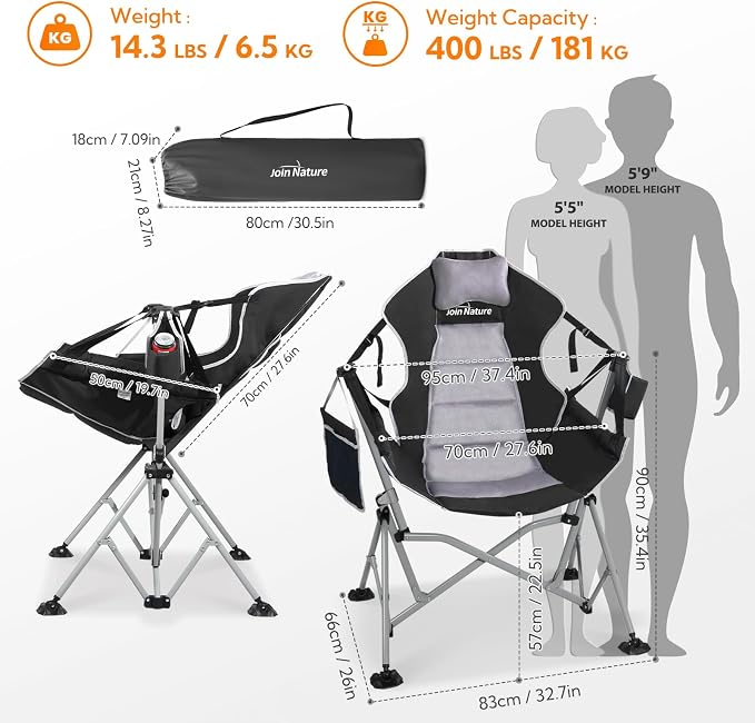 Oversized Hammock Camping Chairs, Folding Swing Chair - Image 2