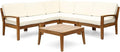 Great Deal Furniture Noble House Grenada Outdoor Acacia Wood 5 Seater Sectional by GDFStudio