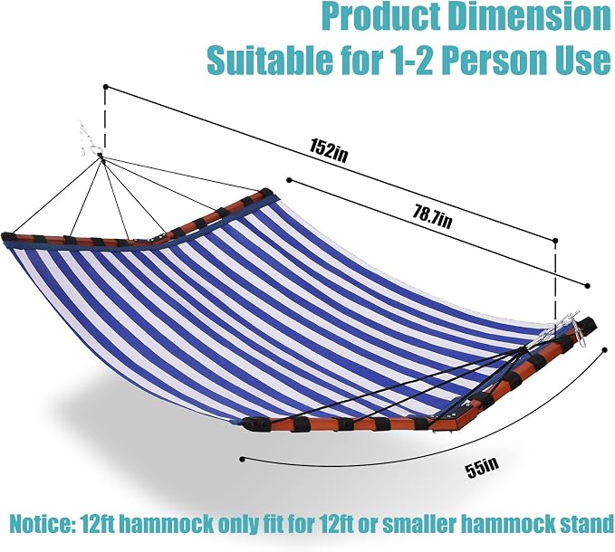 TegerDeger 12FT 2 Person Hammock Large Hammock Quick Dry 450LB Capacity - Image 6