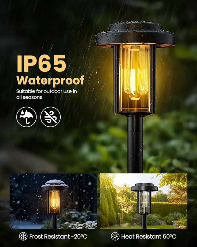 GIGALUMI Solar Pathway Lights Outdoor, 8 Pack Waterproof IP65 Solar Powered - Image 4